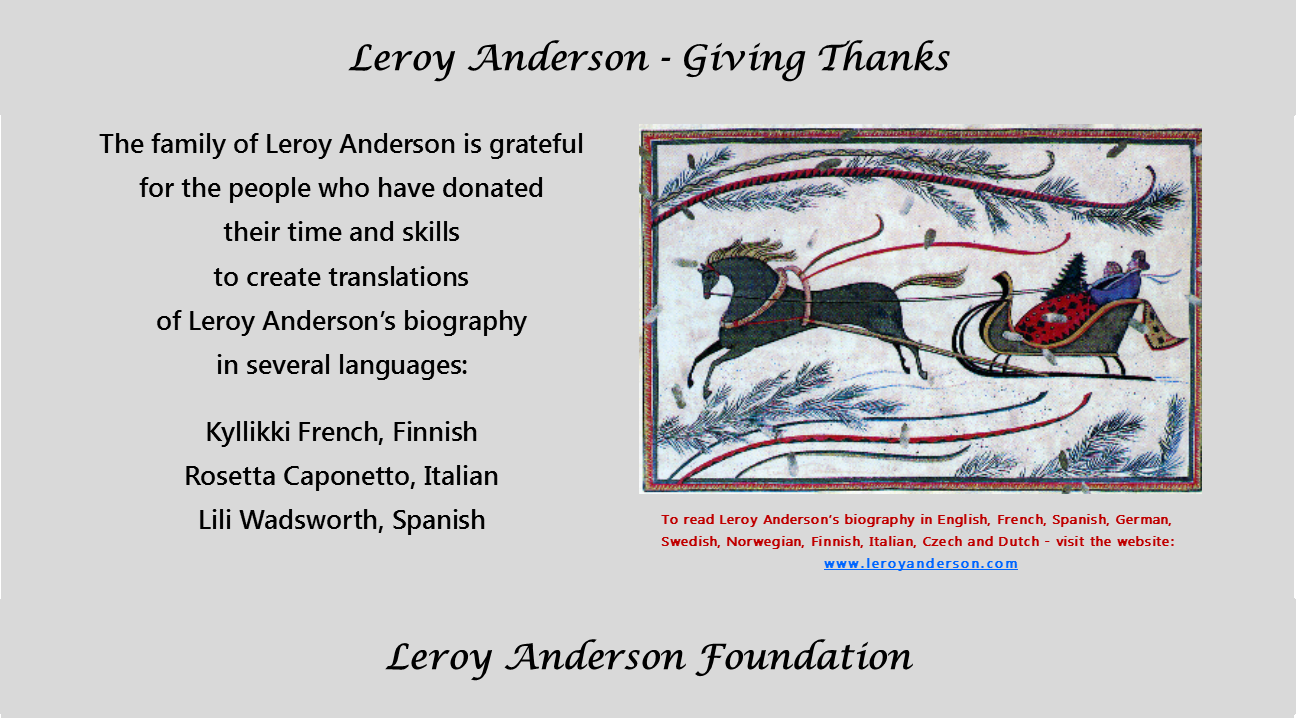 Leroy Anderson Gratitude